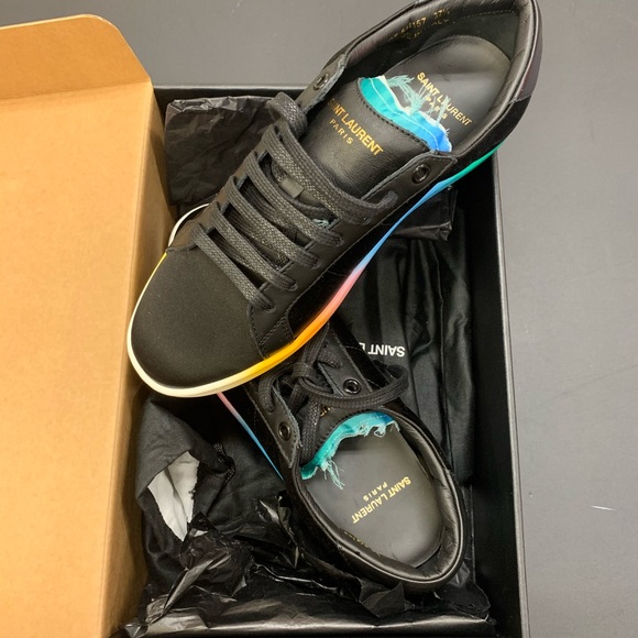 SAINT LAURENT - 🌈 Rainbow courtside sneakers, 7.5 - Picture 2 of 7